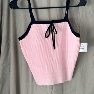 Double Zero Pink Camisole with Black Accents -NEW- Size: Large